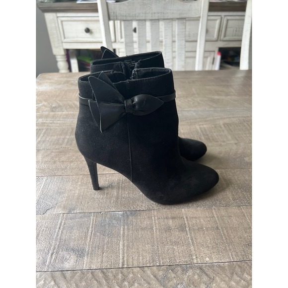 Kelly & Katie Kolkas woman's black‎ ankle bow high heel boots  size 7.5 - Picture 1 of 6